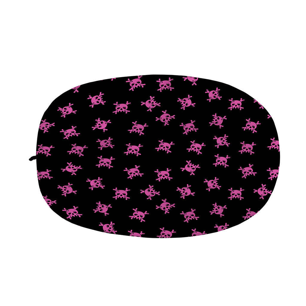 Pink Emo Skull Pattern Print Car Side Mirror Covers