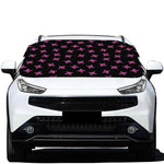 Pink Emo Skull Pattern Print Car Windshield Snow Cover