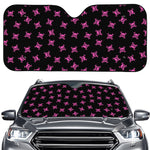 Pink Emo Skull Pattern Print Car Windshield Sun Shade