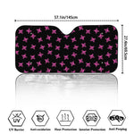 Pink Emo Skull Pattern Print Car Windshield Sun Shade