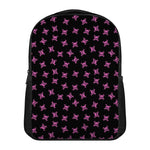 Pink Emo Skull Pattern Print Casual Backpack