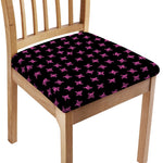 Pink Emo Skull Pattern Print Chair Cushion Cover