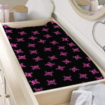 Pink Emo Skull Pattern Print Changing Pad Cover