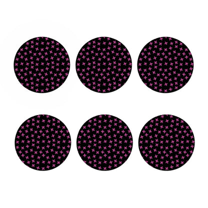 Pink Emo Skull Pattern Print Coaster Set