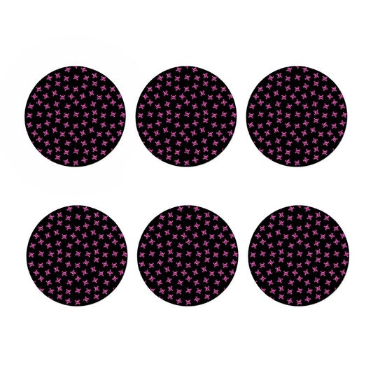 Pink Emo Skull Pattern Print Coaster Set
