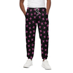 Pink Emo Skull Pattern Print Cotton Pants