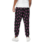 Pink Emo Skull Pattern Print Cotton Pants