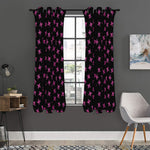 Pink Emo Skull Pattern Print Curtain