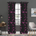 Pink Emo Skull Pattern Print Curtain