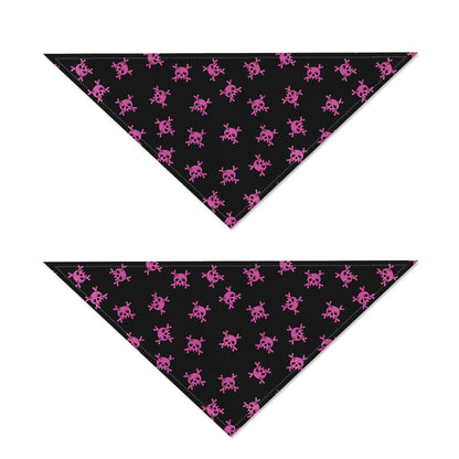 Pink Emo Skull Pattern Print Dog Bandana