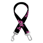 Pink Emo Skull Pattern Print Dog Seat Belt