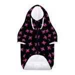 Pink Emo Skull Pattern Print Dog Zip Up Hoodie
