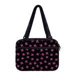 Pink Emo Skull Pattern Print Double Strap Bible Bag