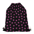 Pink Emo Skull Pattern Print Drawstring Bag