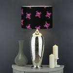 Pink Emo Skull Pattern Print Drum Lamp Shade