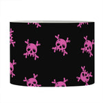 Pink Emo Skull Pattern Print Drum Lamp Shade