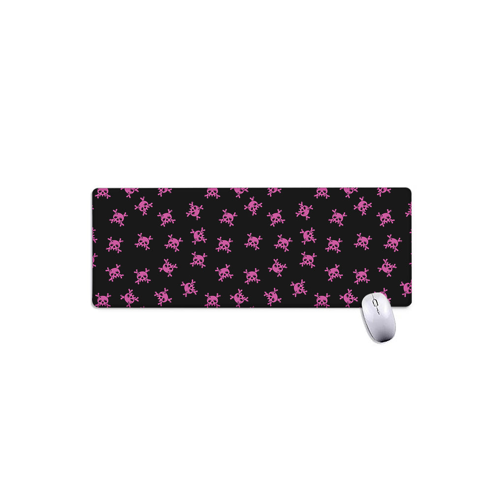 Pink Emo Skull Pattern Print Extended Mouse Pad