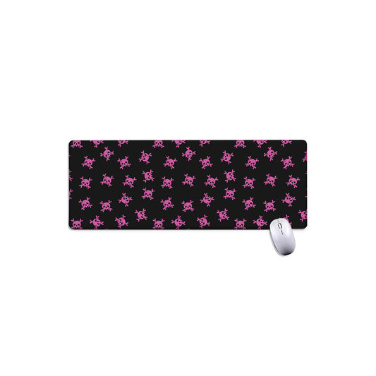 Pink Emo Skull Pattern Print Extended Mouse Pad