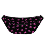 Pink Emo Skull Pattern Print Fanny Pack