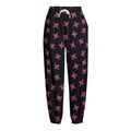 Pink Emo Skull Pattern Print Fleece Lined Knit Pants
