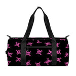 Pink Emo Skull Pattern Print Gym Bag