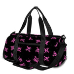Pink Emo Skull Pattern Print Gym Bag