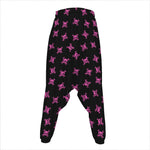 Pink Emo Skull Pattern Print Hammer Pants