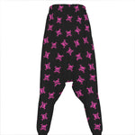 Pink Emo Skull Pattern Print Hammer Pants