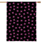 Pink Emo Skull Pattern Print House Flag