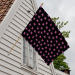 Pink Emo Skull Pattern Print House Flag