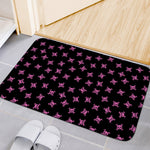 Pink Emo Skull Pattern Print Indoor Door Mat