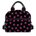 Pink Emo Skull Pattern Print Insulated Lunch Bag