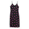 Pink Emo Skull Pattern Print Jersey Midi Cami Dress