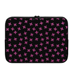 Pink Emo Skull Pattern Print Laptop Sleeve