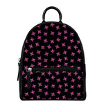 Pink Emo Skull Pattern Print Leather Backpack