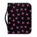 Pink Emo Skull Pattern Print Leather Bible Cover