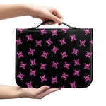 Pink Emo Skull Pattern Print Leather Bible Cover