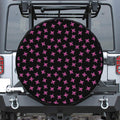 Pink Emo Skull Pattern Print Leather Spare Tire Cover