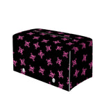 Pink Emo Skull Pattern Print Leather Tissue Box Cover