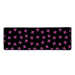 Pink Emo Skull Pattern Print Long Kitchen Mat