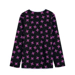 Pink Emo Skull Pattern Print Long Sleeve Short Coat