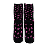 Pink Emo Skull Pattern Print Long Socks