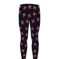 Pink Emo Skull Pattern Print Men's Leggings