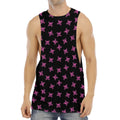 Pink Emo Skull Pattern Print Men's Muscle Tank Top