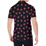 Pink Emo Skull Pattern Print Men's Shirt