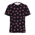 Pink Emo Skull Pattern Print Men's Athletic T-Shirt