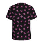 Pink Emo Skull Pattern Print Men's Sports T-Shirt