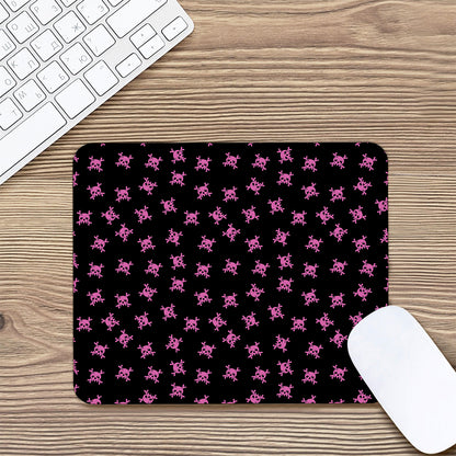 Pink Emo Skull Pattern Print Mouse Pad