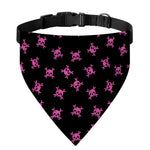 Pink Emo Skull Pattern Print Over The Collar Dog Bandana
