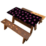 Pink Emo Skull Pattern Print Picnic Table Cover